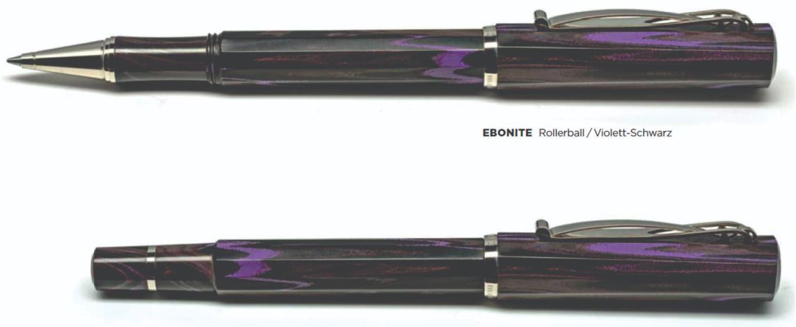 Cleo Pens EBONITE Rollerball Violett-Schwarz Roller Pen